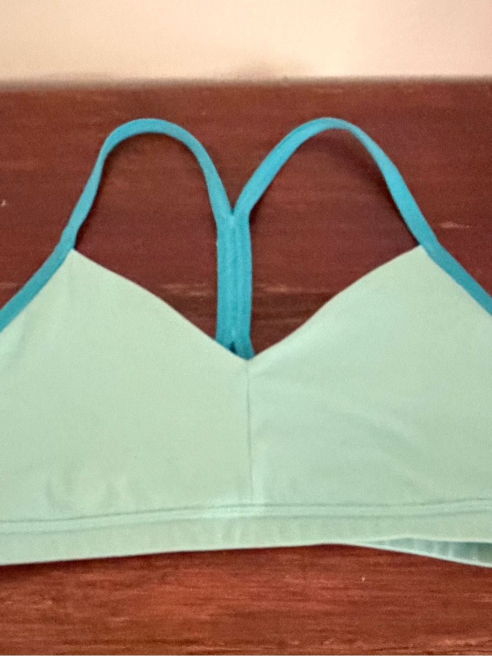Fleo Katie Crewe Reinette Sports Bra with Teal Straps